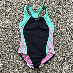 Speedo Girl's Size 12 Athletic Racerback One Piece Swimsuit - Picture 1 of 4