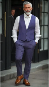 Scotch & Soda Weste nadelstreifen dunkelblau Gr. M justierbare Breite wie Neu - Bild 1 von 6