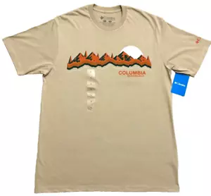Camiseta Columbia Para Hombre Talla Grande Bronceada Gráfica Montaña Cuello Redondo Logo SS - Imagen 1 de 6