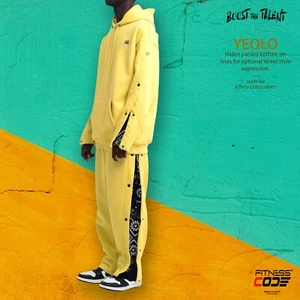 YEOLO | Outfit Set - Yellow Hoodie and Pant, Urban Style, Street Fashion - Picture 1 of 4
