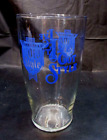 Vintage 1970'S Pure Genuine Heileman's Old Style Beer Blue Clear Large 4X7 Glass