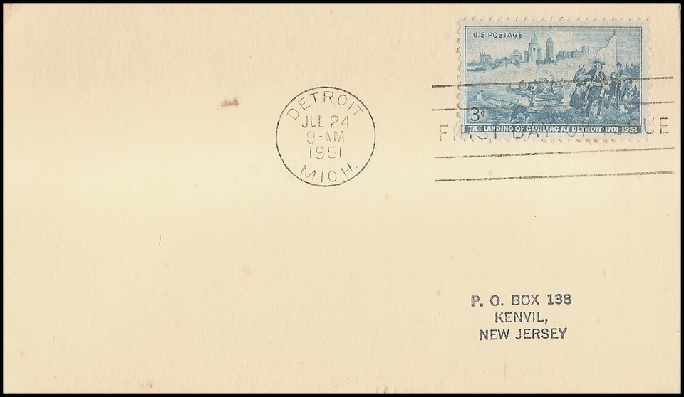 USA5 #1000 ADDR FIRST DAY CARD FDC   Landing of Cadillac - Image 1 of 1