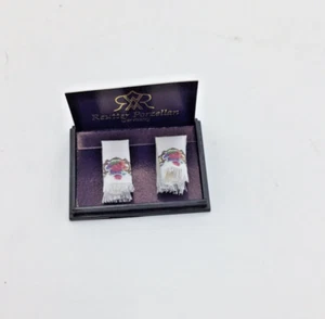 Reutter Porcellan Germany- Miniature Napkins- White & Gold - Picture 1 of 2