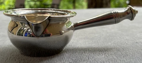 Revere Silversmiths Sterling Silver Handled Pipkin Gravy Saucer Server Cover
