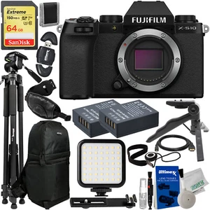 Fotocamera mirrorless Fujifilm X-S10 (solo corpo, nero) - Pacchetto accessori 14 pezzi - Foto 1 di 10