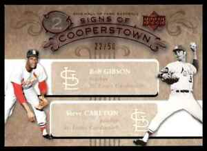 2005 Upper Deck Hall of Fame Signs Cooperstown Bob Gibson/Steve Carlton 22/50