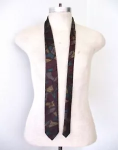 Vintage 80er Jahre New Wave Schmal Doneagle dünne Krawatte Haifischfell geometrisches Buntglas - Bild 1 von 5