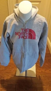 The North Face Logo Full Zip Hoodie Boys Heather Grey Sweatshirt MSRP $45.00 - Picture 1 of 3
