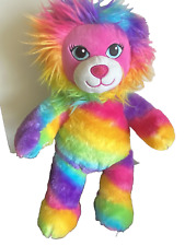 Build a Bear lion plush Rainbow fuzzy mane and tail Stuffed Animal Pride Cute