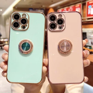 For iPhone 14 13 Pro Max 12 11 16 15 Plus Heart Ring Stand Shockproof Case Cover - Picture 1 of 17