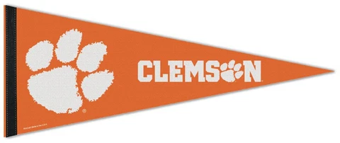 CLEMSON TIGERS Official NCAA Team Logo Style Premium Felt PENNANT Cover