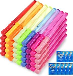 45Pcs 9 Color 14.6" Big Bubble Wand Set with Concentrated Solution Refills
