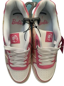 Barbie Sneakers Court Lace Up Tennis Walking Shoes Hot Pink Womens Size 7 New - Picture 1 of 9
