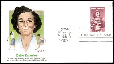 1981 Babe Zaharias FDC- Champion Golfer FLEETWOOD Cachet - Image 1 of 2