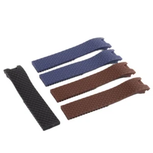 20mm For Ulysse Nardin Bracelet Strap Watch Band Black Brown Silicone/Rubber - Picture 1 of 9