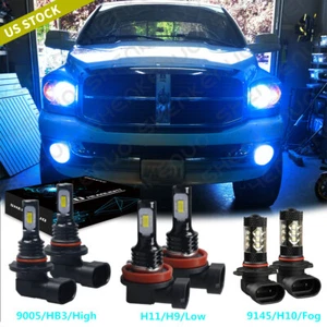 For Dodge Ram 1500 2500 3500 2011-2017 Ice Blue LED Headlight + Fog Bulbs Kit 6x - Bild 1 von 12