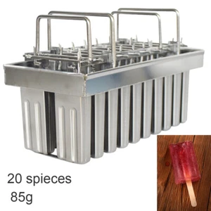 20 Sites 85ml Ice Lolly Mold Ice Pop Molds Stainless Steel Holder - Picture 1 of 6