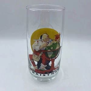 Vintage Coca Cola Santa Glass Norman Rockwell Saturday Evening Post 1926 Repro - Picture 1 of 11