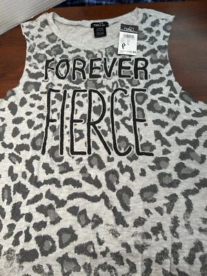 Camiseta sin mangas Rue 21 grande para mujer Forever Fierce nueva con etiquetas Foto 1 de 4