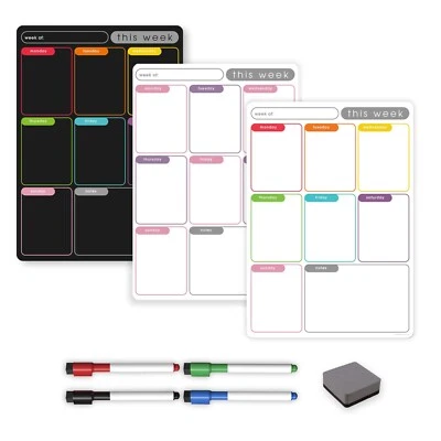 Magnetic Weekly Planner and Dry Wipe Pens, Fridge Whiteboard, Home or Office - Image 1 of 4