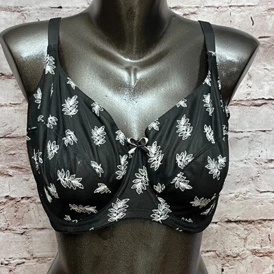 Panache Superbra 34G Tango Two Tone Embroidered Unlined Lace Underwire Bra Black - image 1 of 4