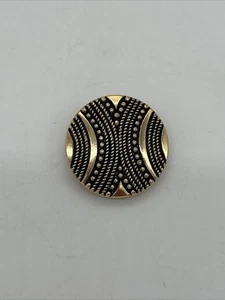Vintage West Germany Scarf Slide Clip Ring • Goldtone & Black - Picture 1 of 9
