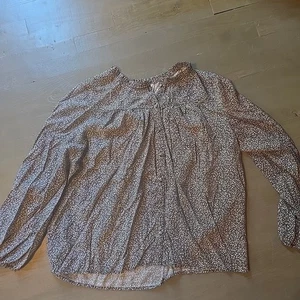 Blusa LC Lauren Conrad donna XL grigia e bianca floreale manica lunga.      G - Foto 1 di 8
