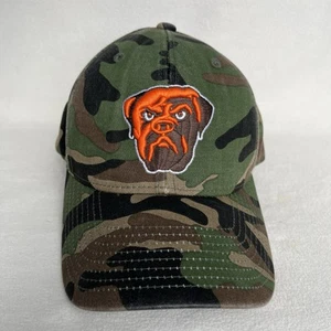 Cleveland Browns Hat Cap Strap Back Camo Mens NFL Football Dog Logo - Picture 1 of 7