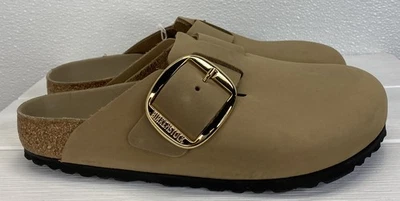 Birkenstock Boston Big Buckle Women's Size 8 Oiled Leather Tobacco Brown Slip On - Image 1 of 4