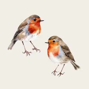 2 pegatinas Robin Bird calcomanía rústica de campo pared ventana vinilo - Imagen 1 de 5