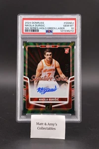 NIKOLA DURISIC 2024 Panini Sig Holo Green Auto #SSNDJ Hawks RC PSA 10 4/75 Pop 1 - Picture 1 of 2