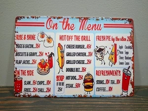 Letrero de metal On The Menu de 12 x 8 pulgadas - Imagen 1 de 5