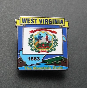WEST VIRGINIA THE MOUNTAIN STATE MAP FLAG LAPEL PIN BADGE 1 INCH - Picture 1 of 2
