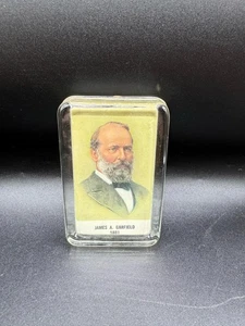 Vintage Presidental Glass Paper Weight- James Garfield - Picture 1 of 3