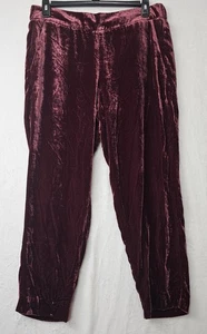  J Crew Pull-On Easy Pant Red Velvet Viscose Blend Casual Womens Size 14T - Picture 1 of 10