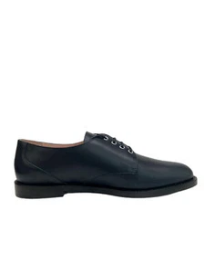 Max Mara Damen Nero Div03 Leder Schnürung Oxford Neu mit Etikett - Bild 1 von 5