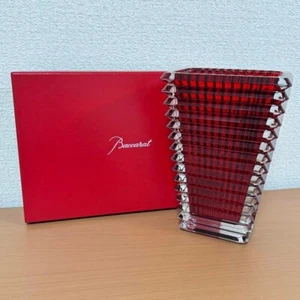 Jarrón rectangular Baccarat ojo rojo nuevo en caja envío gratuito desde Japón - Imagen 1 de 10