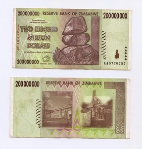Zimbabwe, 200 milioni (200.000.000), 2008, prefisso AA, P-81, XF - Foto 1 di 1