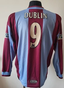 Aston Villa 1999 - 2000 Home football Reebok jersey #9 Dublin - Picture 1 of 14