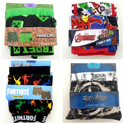 MINECRAFT CREEPER / SPIDER-MAN PRIMARK JUNGEN UNTERWÄSCHE MINECRAFT/SPIDERMAN/FORTNITE 2ER-PACK BOXERSHORTS