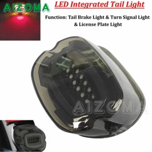 Smoked LED Tail Light For Harley Sportster Softail Dyna Low Rider Fat Bob FXDF - Picture 1 of 12