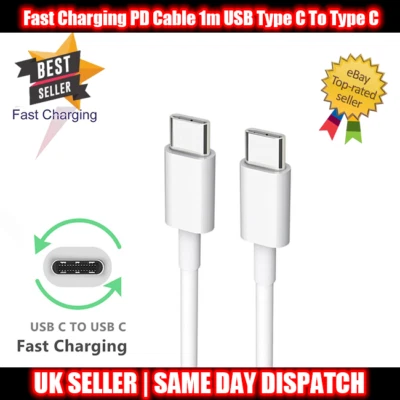 Fast Charging PD Cable 1m USB Type C To Type C Data For Oneplus Huawei Samsung - Image 1 of 4