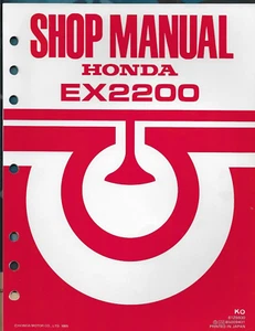 HONDA MOTOR CO. GENERATOR Model EX2200 #61ZB600 Shop Manual - Picture 1 of 3