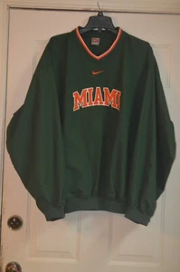 VTG NIKE TEAM MIAMI HURRICANES PULLOVER CENTER SWOOSH SPELLOUT FOOTBALL MENS XL - Picture 1 of 13