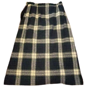 Falda midi vintage Pendleton pura lana a cuadros verde azul blanco marfil talla 10? LEER - Imagen 1 de 6