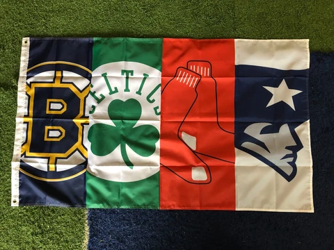Boston City Teams Logos Flag 3x5ft-Bruins,Celtics, Red Sox, New England Patriots Cover