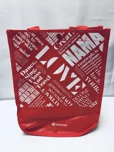 Lululemon Reusable Shopping Gift Bag Love Yoga Red Tote 12" - Picture 1 of 6