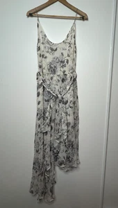 Zimmermann Floral Belted Asymmetrical Silk Dress Womens 1 Au 10 us 6 Sleeveless - Picture 1 of 7