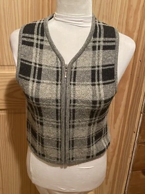 Lana de cordero vintage pequeña sofística multicolor con cremallera sin mangas talla 6P ~ usada en excelente estado Foto 1 de 4