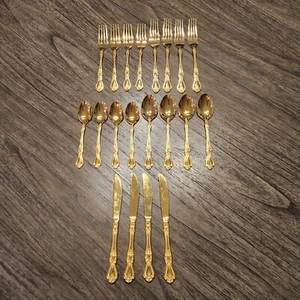 20-teiliges Rogers Golden Rose Besteck Korea 4 Gedecke - Bild 1 von 11